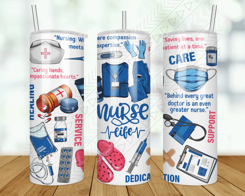 Modern Glass Drinkware Nurse Dedication Tumbler