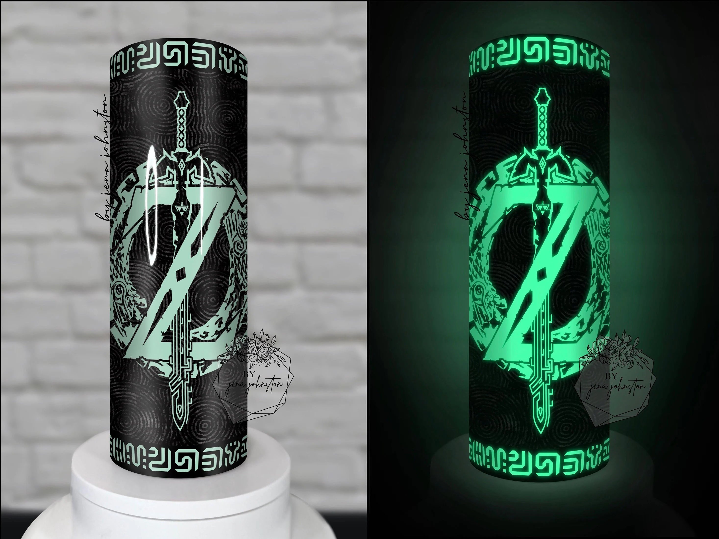 Trendy Threads Zelda Tears of the Kingdom  Glow in the dark Epoxy Tumbler
