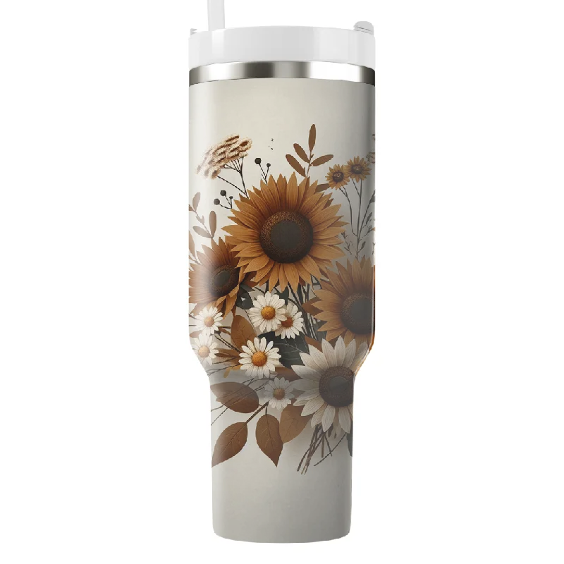 Holiday Drinkware Offers Rustic Floral Charm  Tumbler With Handle