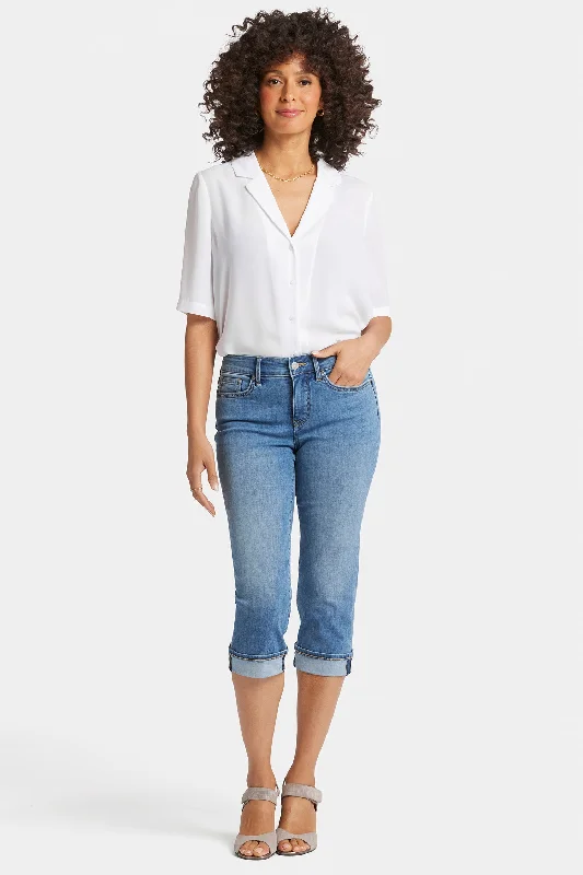 Effortless Style Marilyn Straight Crop Jeans In Petite - Water Canyon