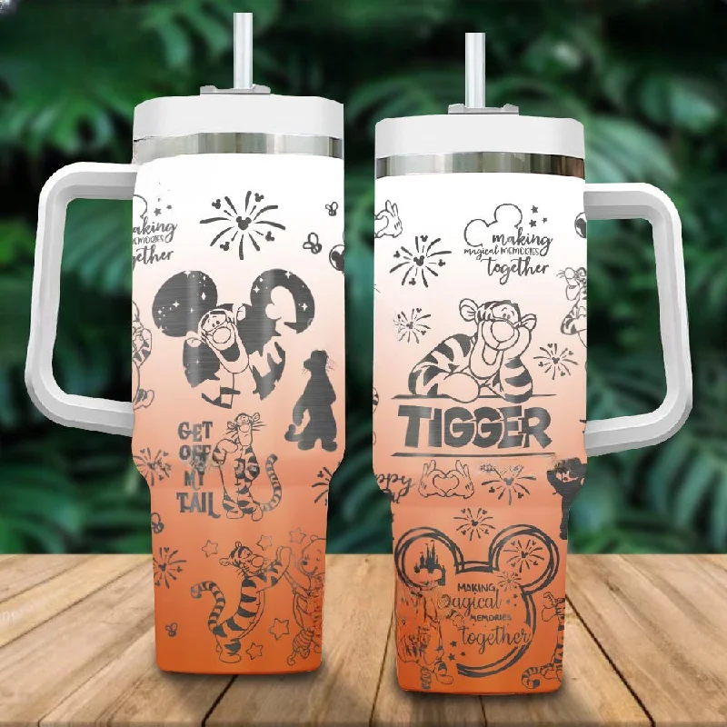 Discounted Drinkware Custom Name Tigger Pattern Tumbler