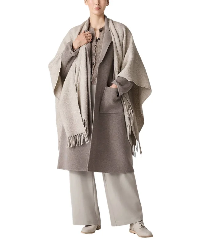 End Of Season Clearance Poncho In Taupe