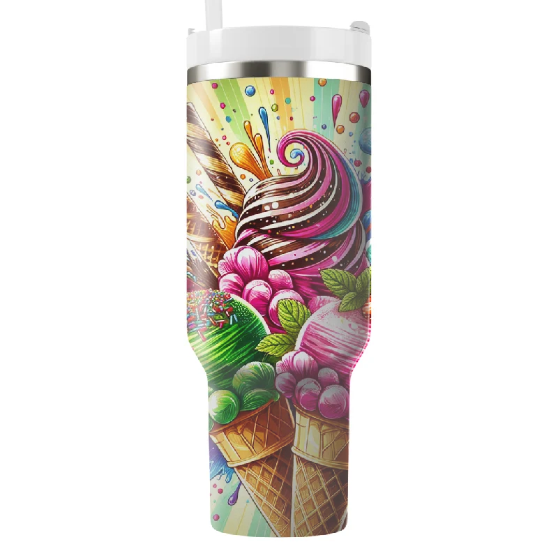 Fashion Forward Summer Ice Cream Dream Tumbler With Handle