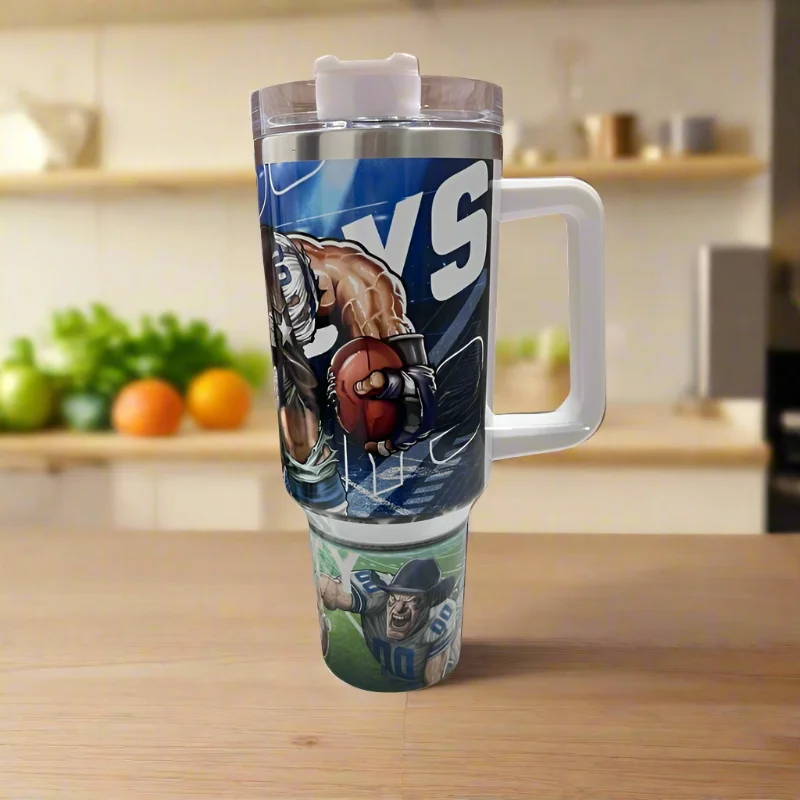 Tumblers Offer American Football Gridiron Glory 40 oz Travel Tumbler with Handle