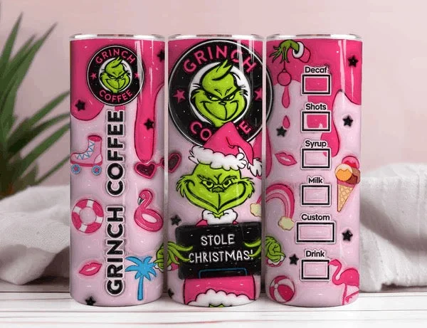 Fashion Forward, Function First Grinch Stole Christmas 3D Inflated 20oz Christmas Tumbler Fashion Forward, Function First Grinch Stole Christmas 3D Inflated 20oz Christmas Tumbler