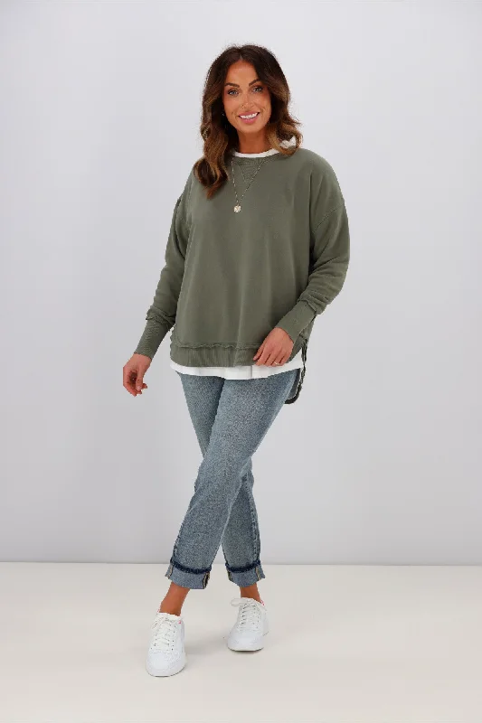 Seasonal Trend Foxwood Delilah Crew Khaki