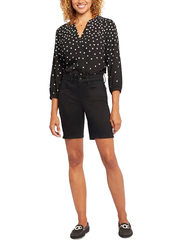 Vibrant Prints Ella Womens High Rise Mini Denim Shorts