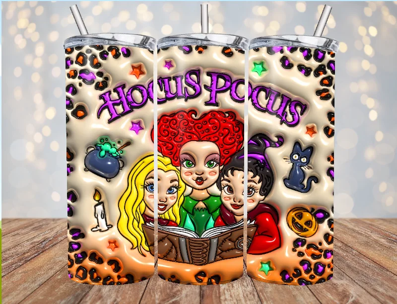 Top Brand Discounts Hocus Pocus Leopard Inflated 20oz Halloween Tumbler