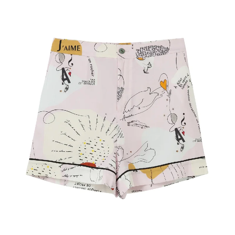 Exclusive Discount Pink Dye Printed Silk Shorts