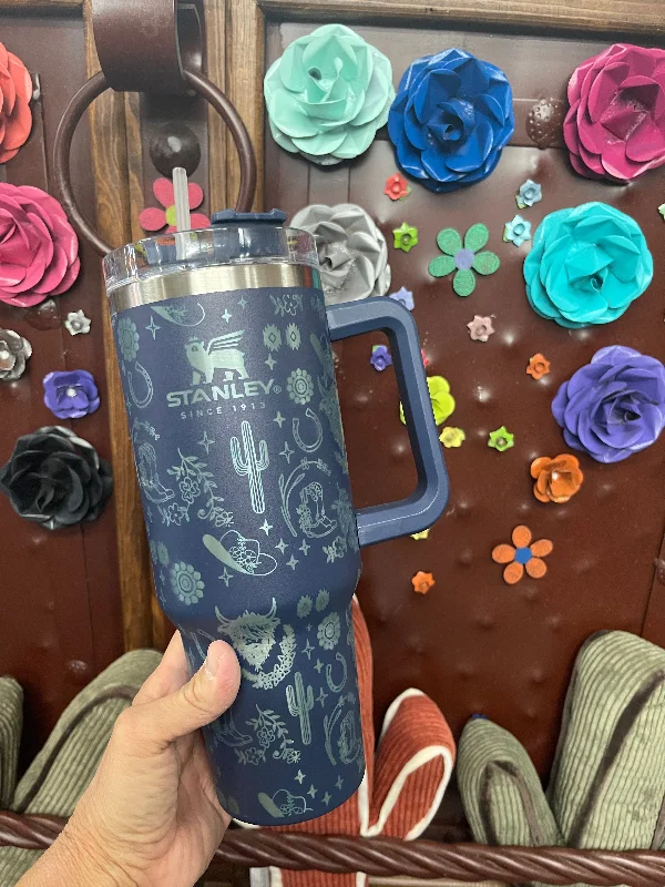 Drinking Glasses Sale WESTERN 40oz Stanley TUMBLER   Navy