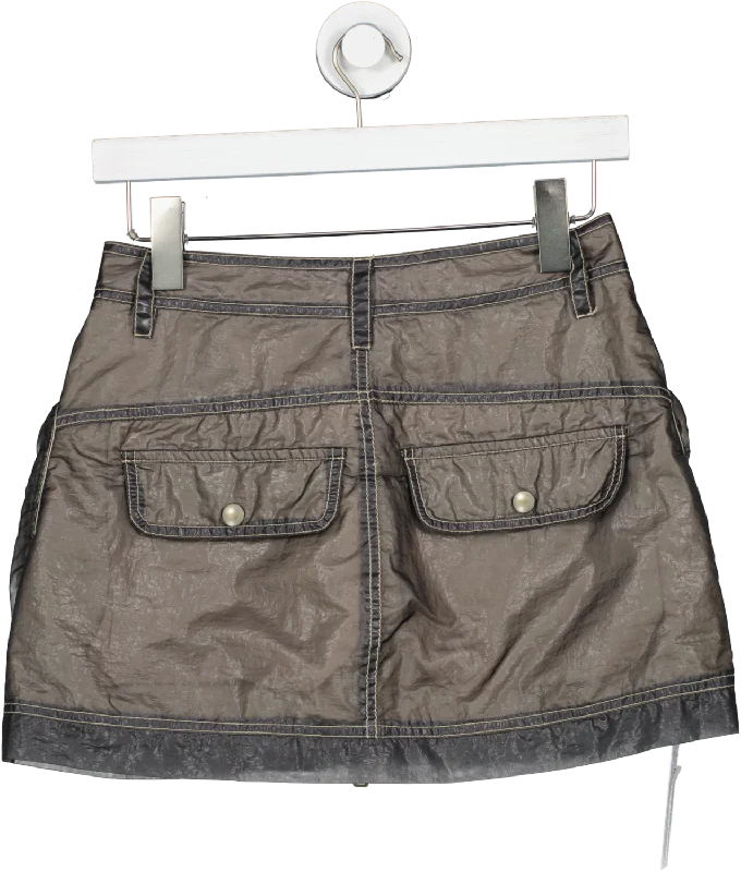Day To Night Styles Diesel Grey Mini Skirt With Large Front Pockets UK S