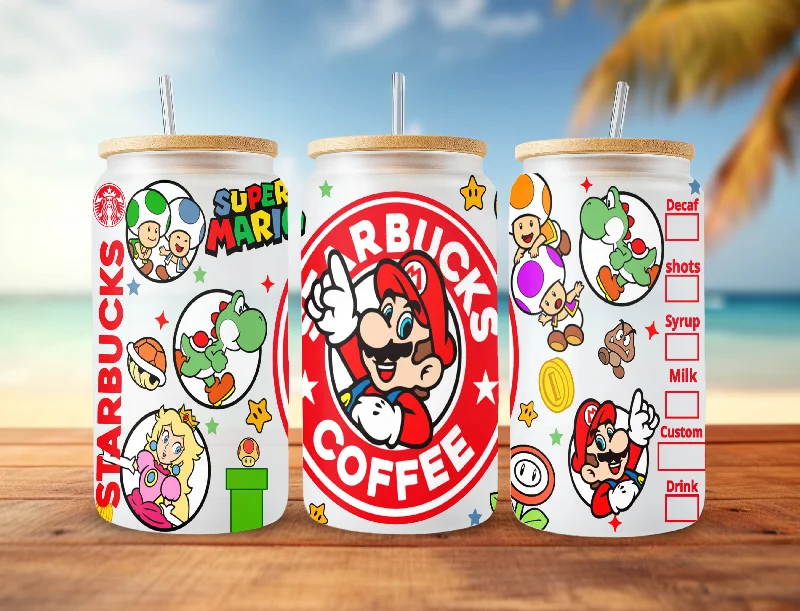 Portable Bottles Sale Super Mario Starbucks Coffee 16oz Skinny Can Glass PNG, The Super Mario Bros 2024 Movie Tumbler Template PNG Sublimation Portable Bottles Sale Super Mario Starbucks Coffee 16oz Skinny Can Glass PNG, The Super Mario Bros 2024 Movie Tumbler Template PNG Sublimation