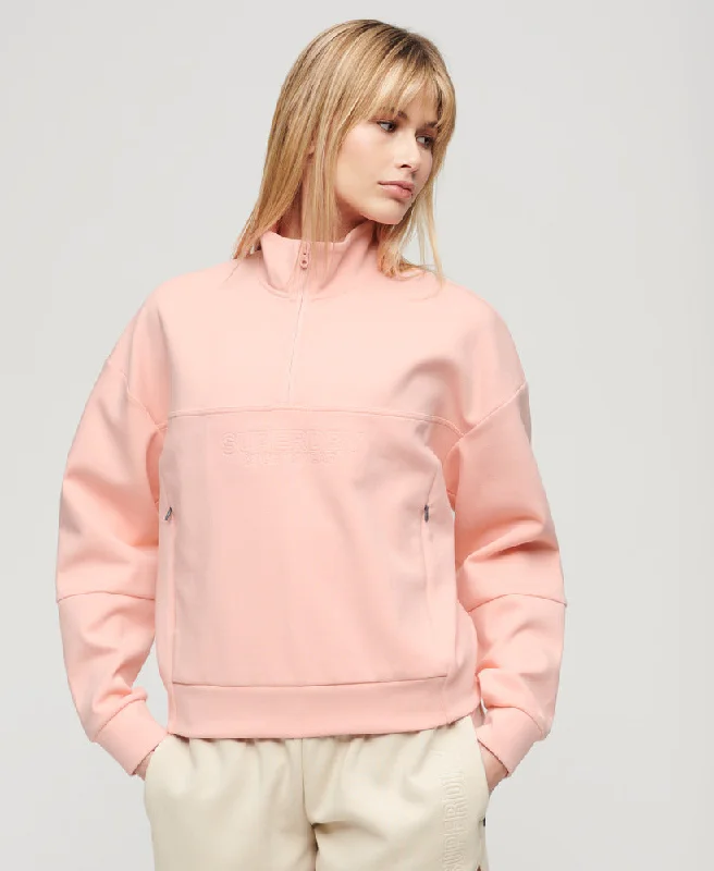 Save Big Sport Tech Relaxed Half Zip | Peach Pearl Pink