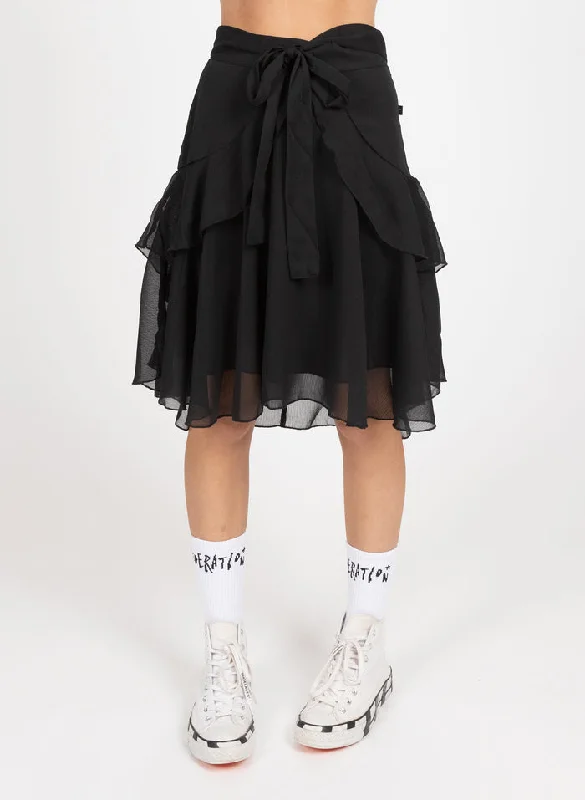 Chic Allure Federation Butterflies Skirt Black