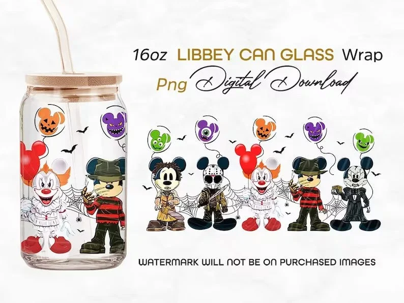 Eco-Conscious Drinkware Mickey Horror png, Mickey Horror 16oz Libbey can Glass, Horror characters full glass can wrap, funny horror tumbler wrap, horror sublimation Eco-Conscious Drinkware Mickey Horror png, Mickey Horror 16oz Libbey can Glass, Horror characters full glass can wrap, funny horror tumbler wrap, horror sublimation