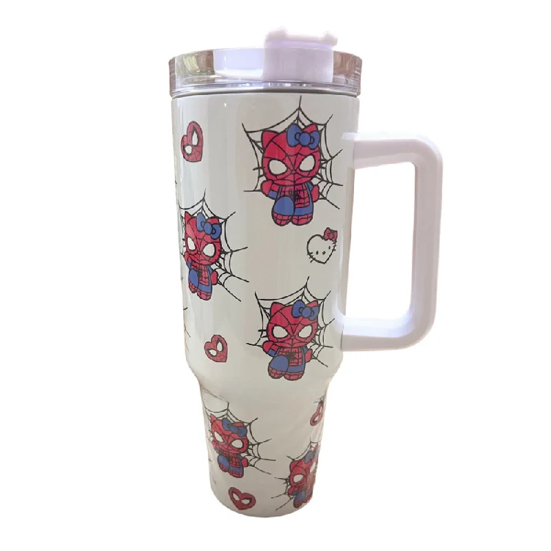 Insulated Drinkware Kitty Spider 40 oz Kawaii Travel Tumbler Mug Kitty Spider Mug