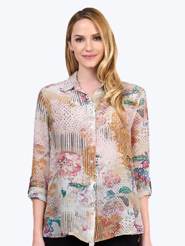 Mega Sale Tianello Jaipur print Washable Silk "Loving" Blouse
