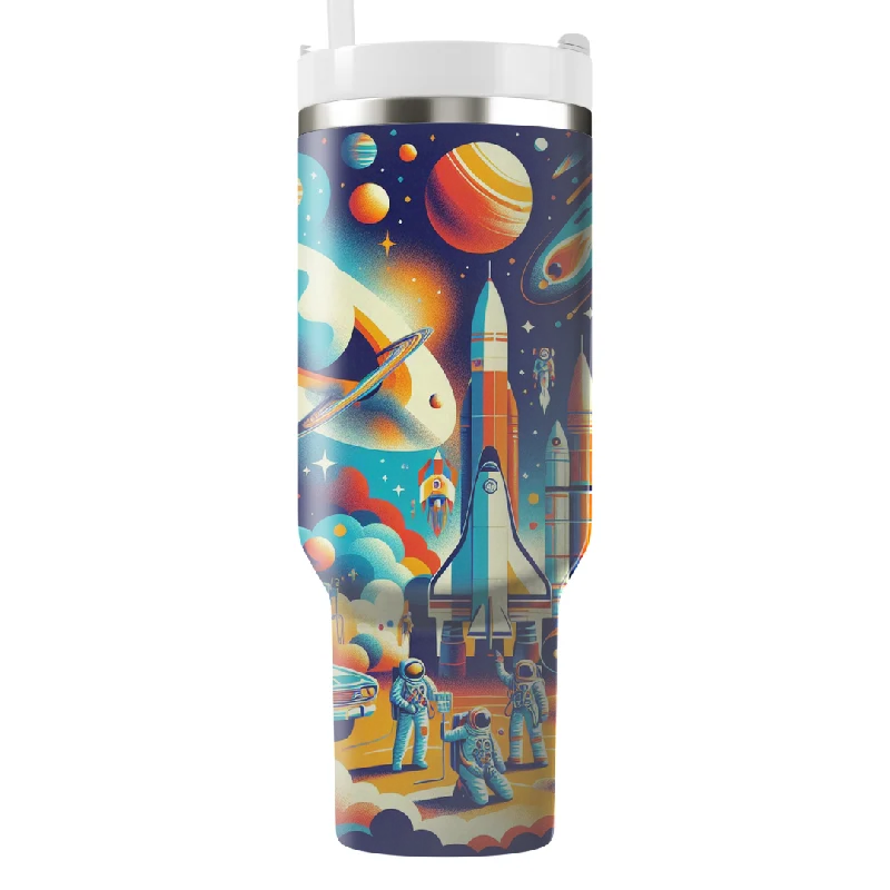 Personalized Drinkware Deals Retro Space Odyssey Tumbler With Handle