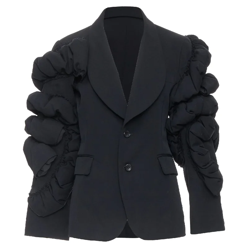Clearance Event Comme Des Garcons Wool Tiered Puff Sleeve Blazer Jacket