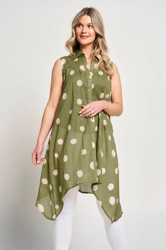 Effortless Comfort Saloos Collard Neck Sleeveless Shirt