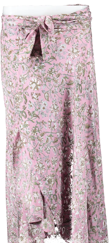 Urban Femme Streetwear Hannah Artwear Pink Floral Wrap Skirt UK 8