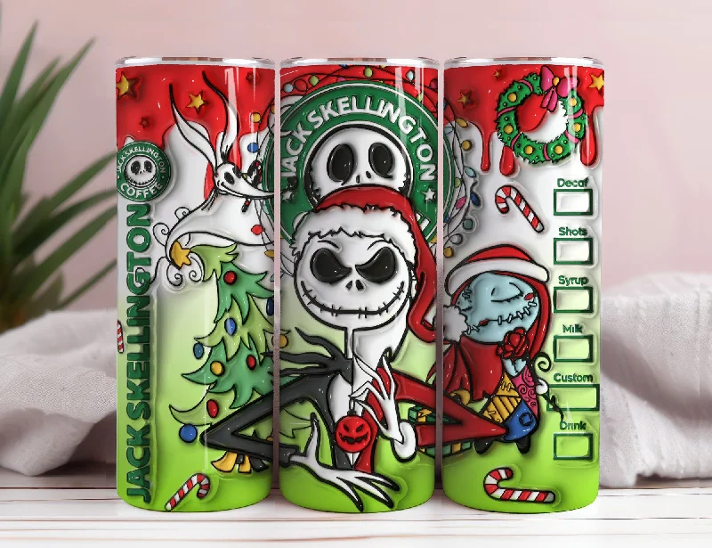 Holiday Drinkware 3D Inflated Jack Skellington Tumbler Wrap, Christmas Tumbler PNG, 20oz Skinny Tumbler, Nightmare Befere Christmas Holiday Drinkware 3D Inflated Jack Skellington Tumbler Wrap, Christmas Tumbler PNG, 20oz Skinny Tumbler, Nightmare Befere Christmas