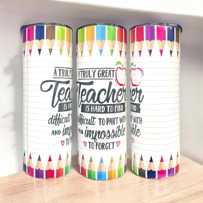 Drinkware Bundle Offer 'A Great Teacher is Hard to find' 20/30oz Insulated Skinny Tumbler