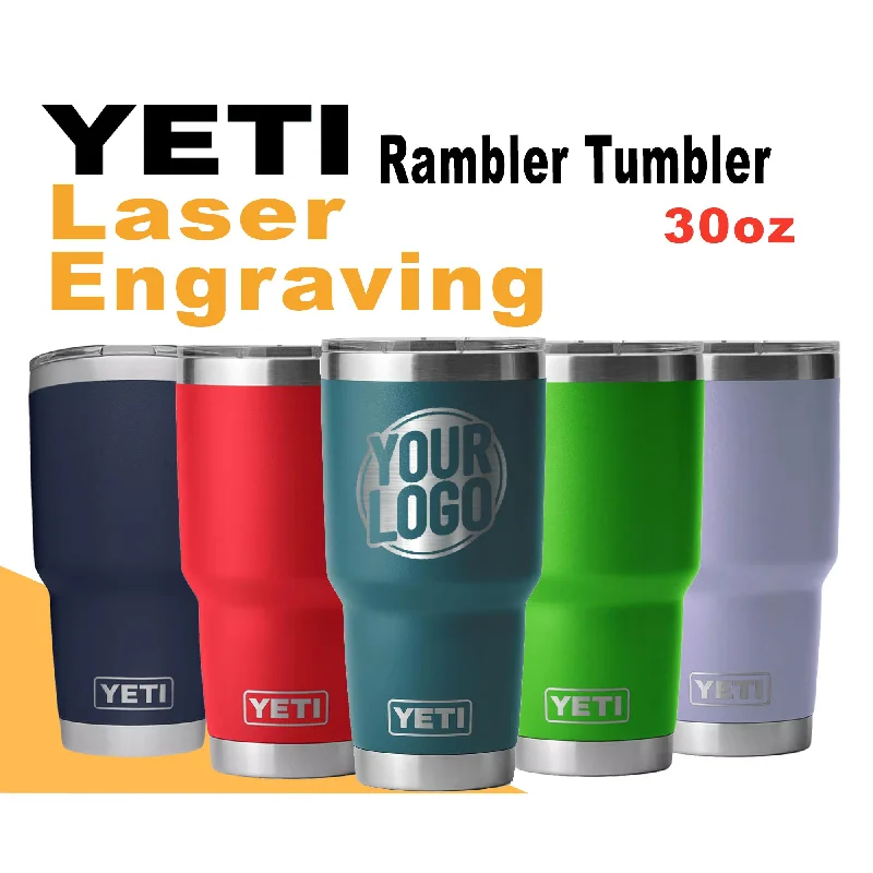 Stainless Steel Cups YETI Rambler Tumbler Stainless Steel, Personalized Stainless Steel Tumbler, Laser Engraved Tumbler, 30oz