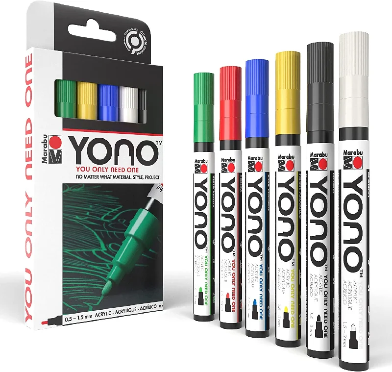 Sustainable Drinkware Discounts Fine Point Marabu YONO Markers 6-Pack