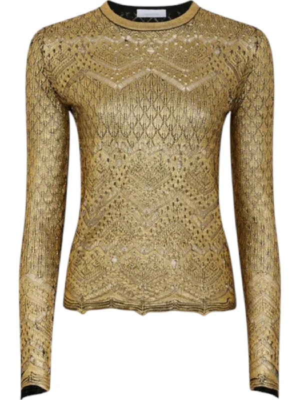 Effortless Style, Endless Impact Pull Cardigan Lurex Top In Gold
