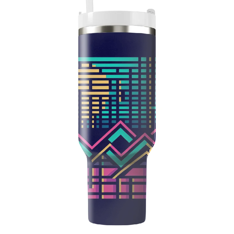 Drinkware Bundle Offer Retro Tech Grid Tumbler With Handle