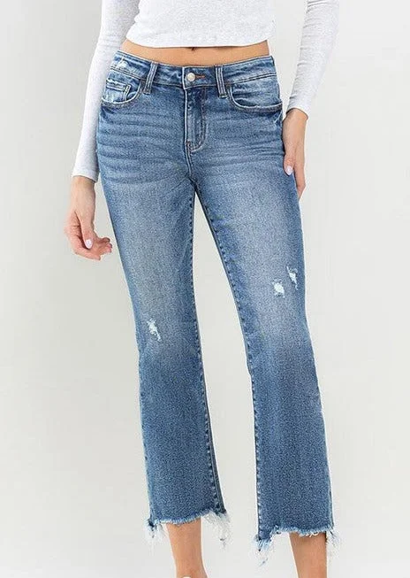Style Upgrade Lovervet Ankle Distressed Hem Jeans