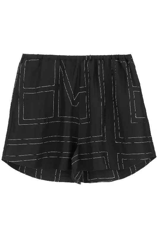 Relaxed Style Toteme Women's Monogram Silk Pajama Shorts