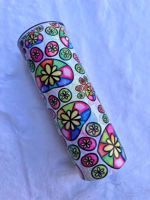 Drinking Glasses Sale Rainbow Flower Paw Print - Tumbler