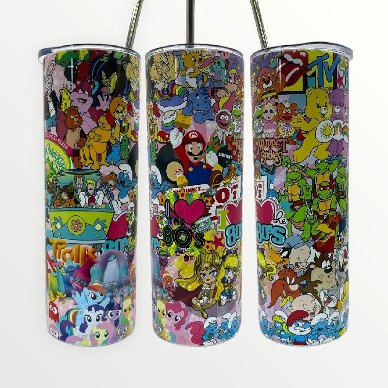 Drinkware Sale Event Comic Book 80's Love 20/30oz Insulated Skinny Tumbler