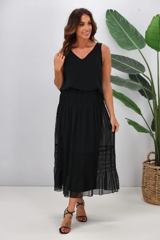 Buy More, Save More Jane James Gemma Shirred Detail Skirt Black