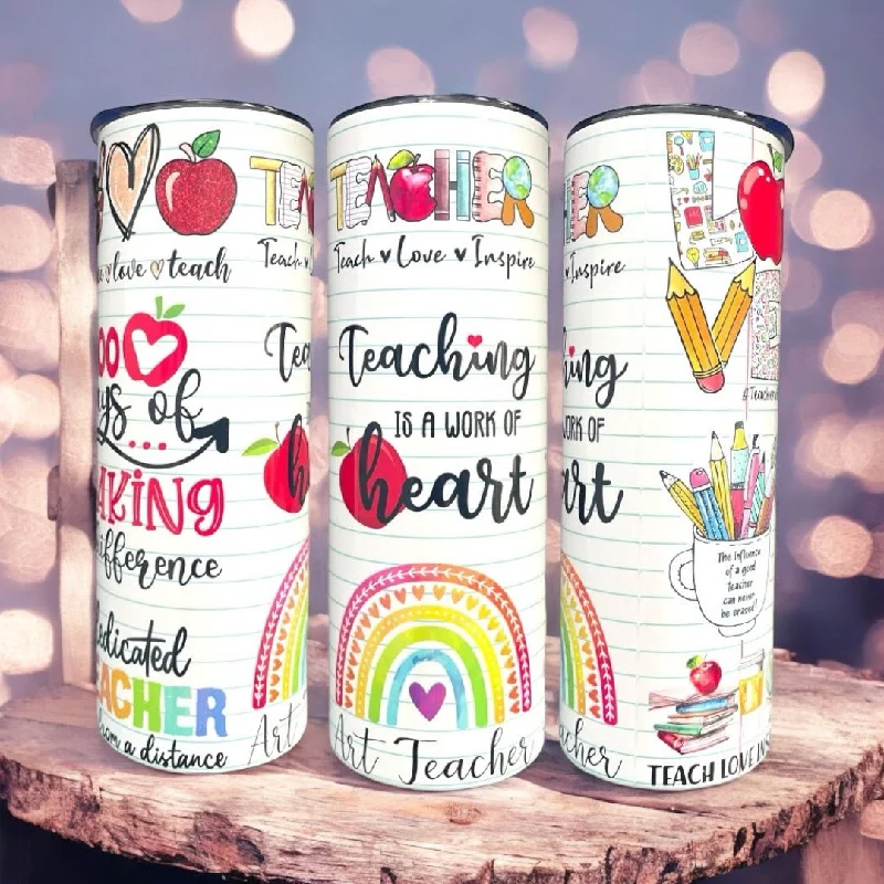 Travel Mugs Offer Teaching is a Work of Heart 20/30oz Insulated Skinny Tumbler