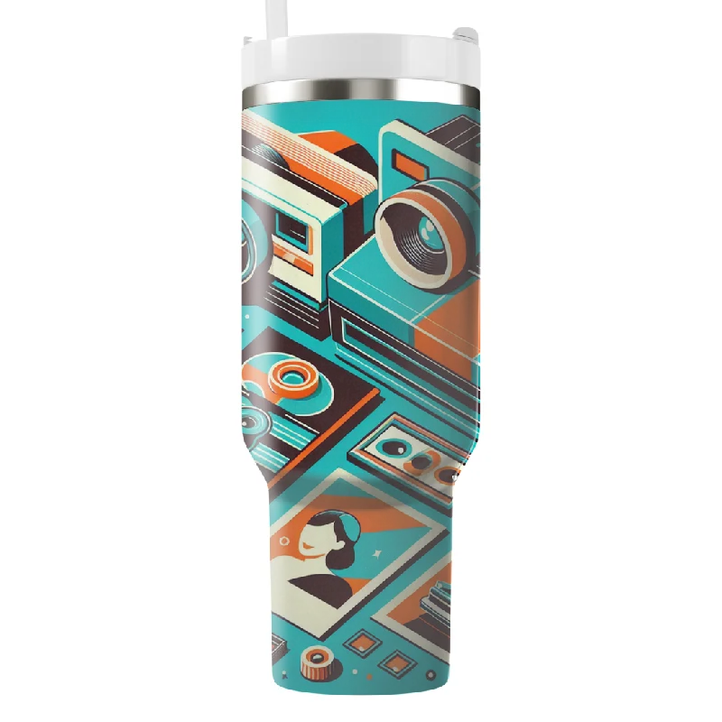 Casual Fashion Retro Polaroid Dreams Tumbler With Handle