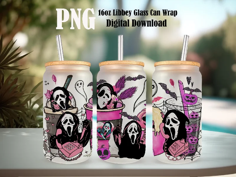 Discounted Drinkware Pink Horror 16oz Glass Can Png, No You Hang Up Png, Ghost Face Halloween Coffee, Fall Coffee, Spooky Season Png Discounted Drinkware Pink Horror 16oz Glass Can Png, No You Hang Up Png, Ghost Face Halloween Coffee, Fall Coffee, Spooky Season Png