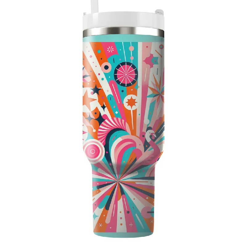 Eco-Friendly Drinkware Retro Starburst Tumbler With Handle