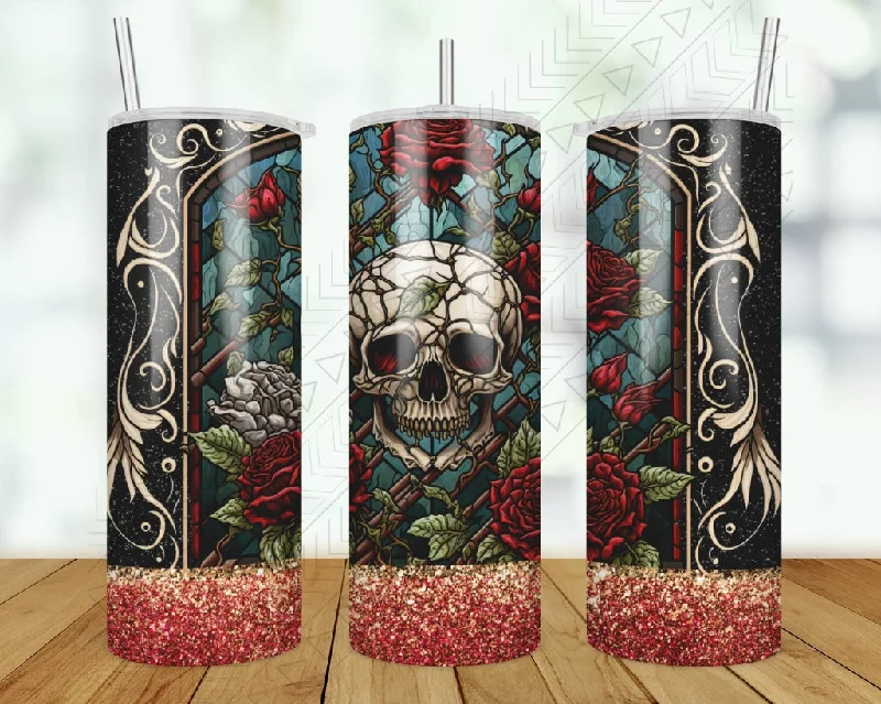 Christmas Drinkware Skull Stain Glass Tumbler
