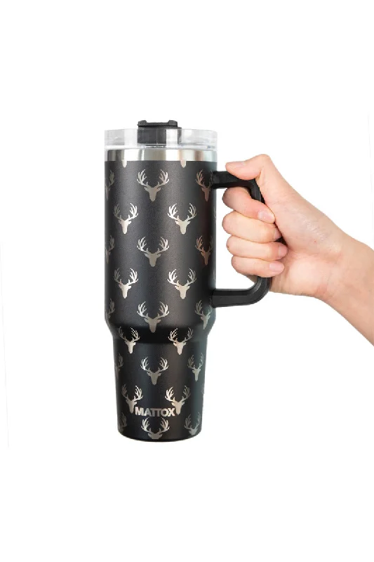 Latest Trends Deer All Over Black Tumbler for Men