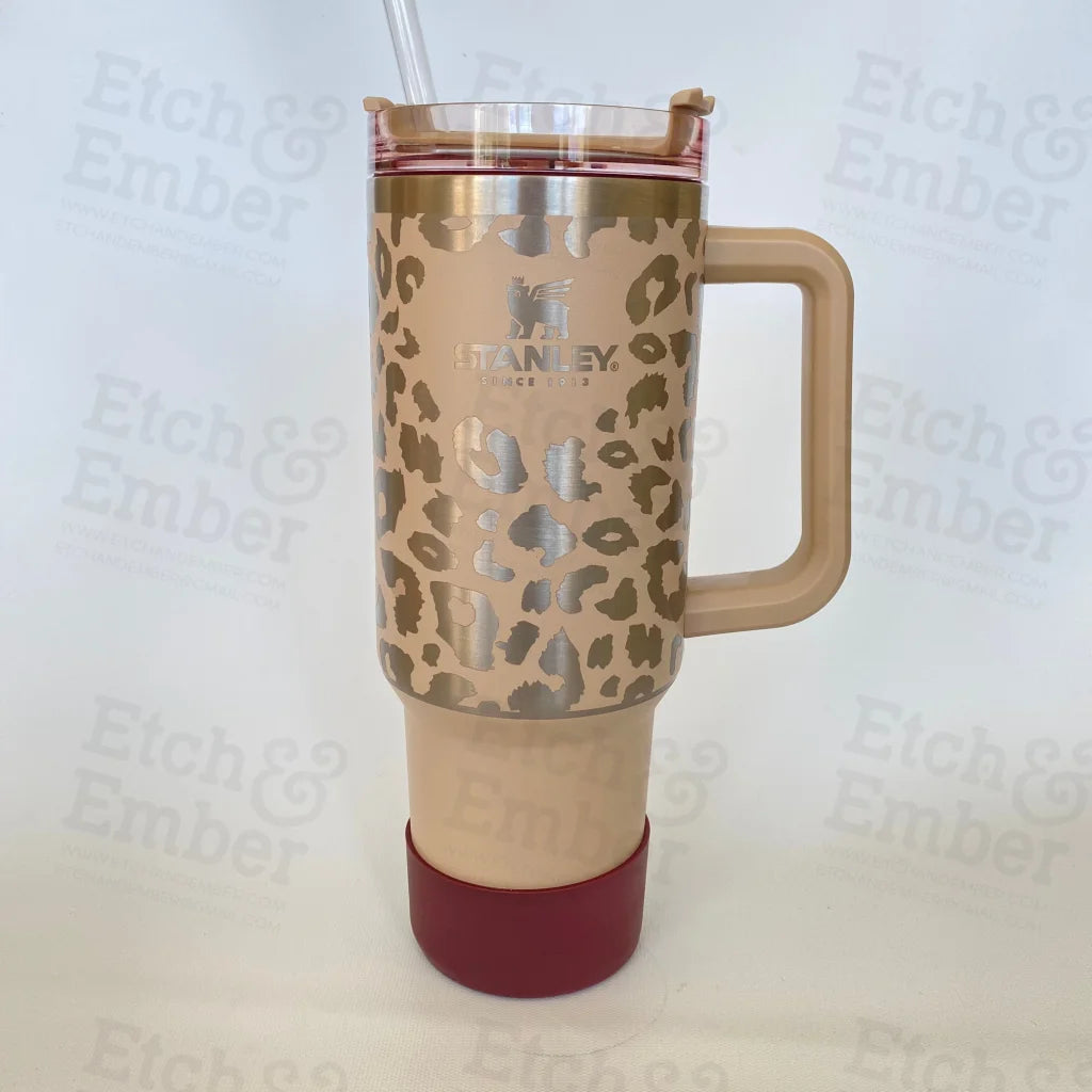 The Good Stuff Leopard Custom Stanley Adventure Quencher 40 oz tumbler