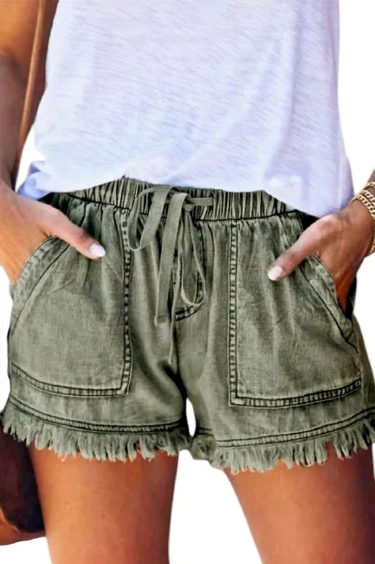 Fashionista Favorites This Could Be It Shorts In Olive Green