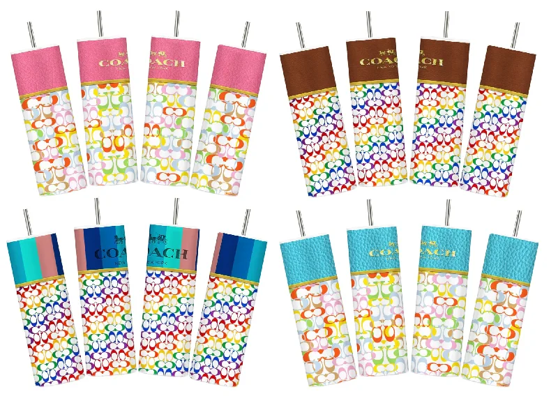 Travel Mugs Sale Coach Bag Collection Tumbler Design, Bag Pattern Sublimation Designs, 20oz Skinny Straight Tumbler Design Travel Mugs Sale Coach Bag Collection Tumbler Design, Bag Pattern Sublimation Designs, 20oz Skinny Straight Tumbler Design