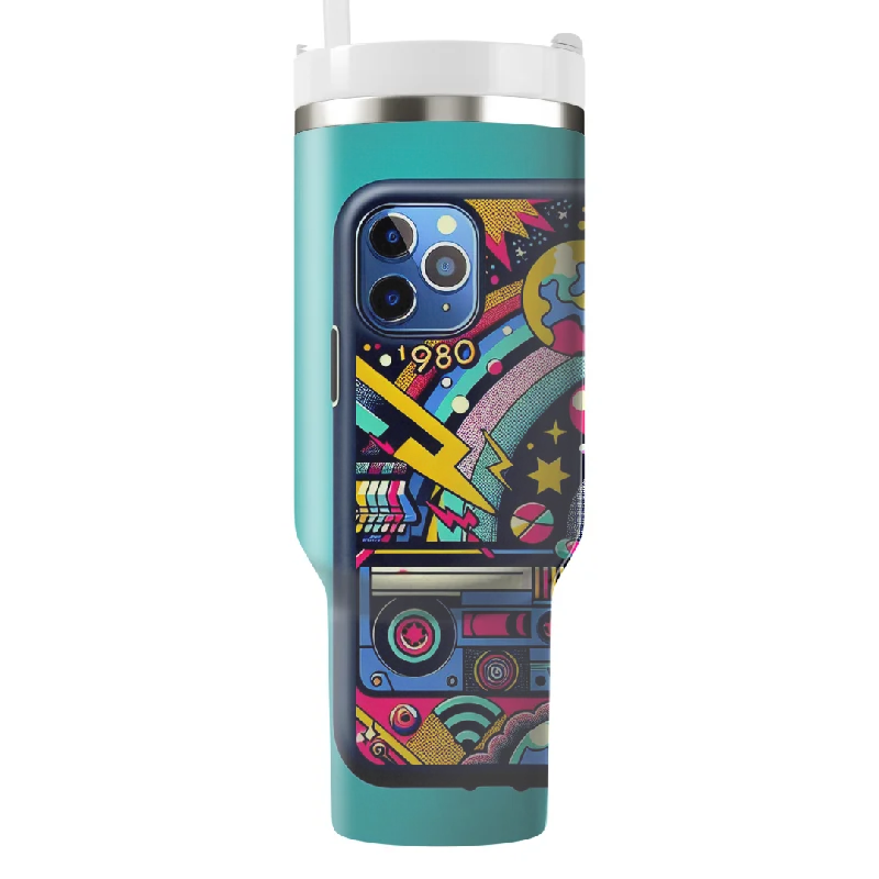 Top Deals Retro Boombox Phone Holder Design Tumbler with Handle