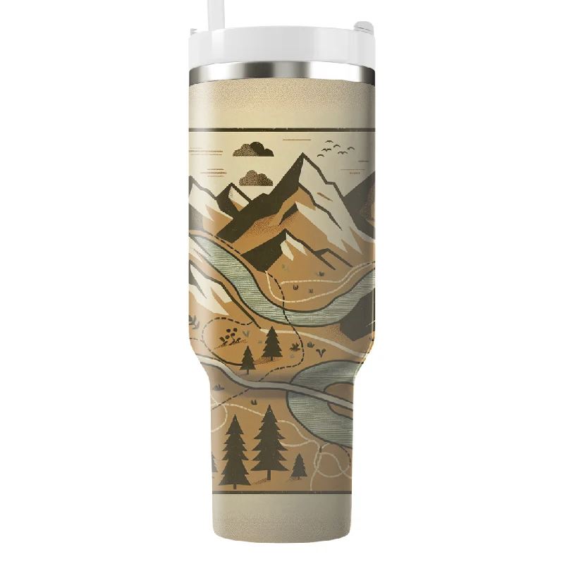 Bid Farewell To The Old Season Retro Adventure Map Tumbler With Handle