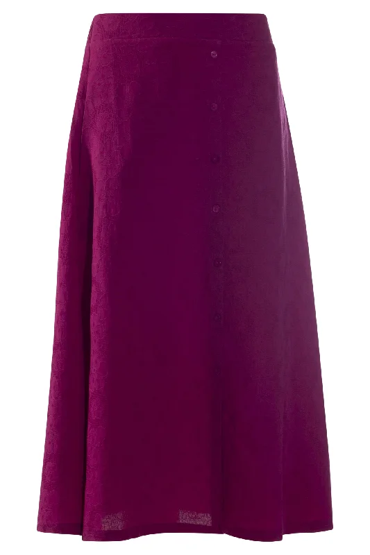 Weekend Special Cotton Blend Floral embossed Skirt | MAGENTA | 6135AR