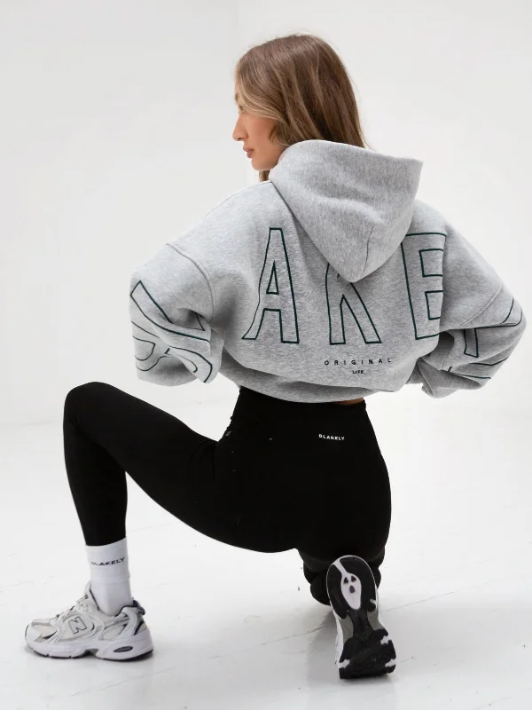 Urban Sophistication Embroidered Isabel Oversized Hoodie - Midnight Teal