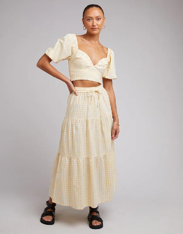 Casual Chic Silent Theory Bailey Maxi Skirt Lemon